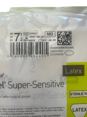 82575 MOLNLYCKE Biogel Sensitive Surgical Gloves #2