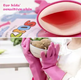802739469422 MYUNGJIN Kids Waterproof Rubber Gloves Cooking #2