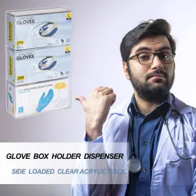 971686546639 NELSPEN Glove Box Holder Dispenser Acrylic Rack #3
