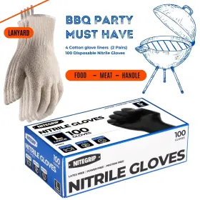 741365704102 NITE GRIP Bbq Set Glove Liners Disposable #2