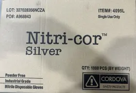 4095 NITRI-COR Disposable Nitro Nitrile Powder Box Glove #2