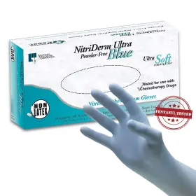 157200 NITRIDERM ULTRA BLUE Nitrile Exam Glove Standard Cuff