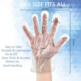 613965237024 OLIOLIYOU Disposable Poly Gloves Cooking Food #2