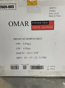 5213-VPF OMAR Powder Gloves Box #3