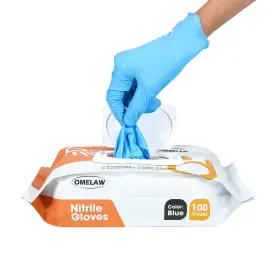 747015505129 OMELAW Nitrile Gloves Sealable Cover Powder