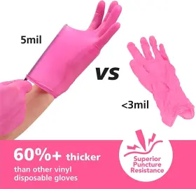 975500463133 ORISTOUT Disposable Gloves Women Pink Latex Cook #2