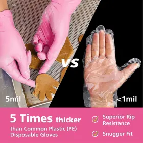 975500463133 ORISTOUT Disposable Gloves Women Pink Latex Cook #3