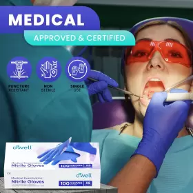 711181599695 OWELL Medical Exam Nitrile Gloves Disposable #3