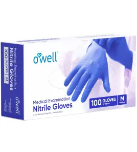 OWNGBLK4 OWELL Medical Exam Nitrile Gloves Powder Latex