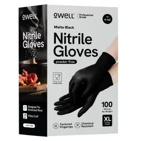 MED-OW-NG-BLK-XL-100-FBA OWELL Nitrile Gloves Disposable Mil