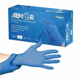 GL-100L PAC-DENT Armor Nitrile Disposable Exam Gloves Powder