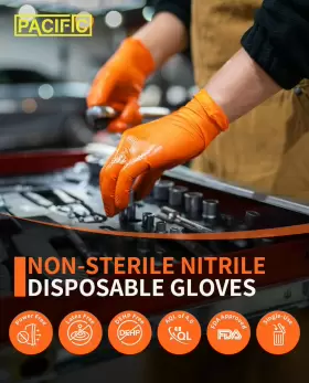 696563231151 PACIFIC PPE Nitrile Disposable Gloves Mechanic #2