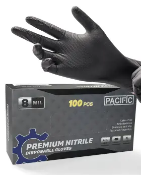 PD09E PACIFIC PPE Mil Nitrile Gloves Food Safe Latex Mec