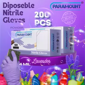 PA-NPUBX2 PARAMOUNT Disposable Exam Nitrile Gloves Food Safe