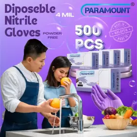 PA-NPUBX5 PARAMOUNT Exam Nitrile Gloves Levander Powder Pcss