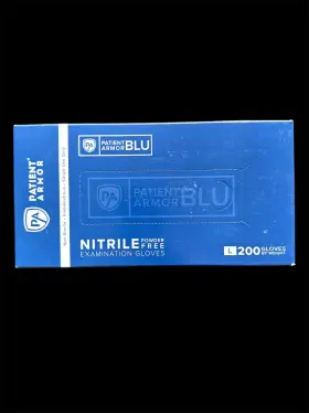 1200064K PATIENT ARMOR BLU Nitrile Powder Examination Gloves