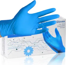 445042390314 PEIPU Nitrile Exam Gloves Disposable Powder