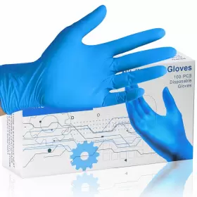 708257466890 PEIPU Nitrile Gloves Disposable Milpowder Clea