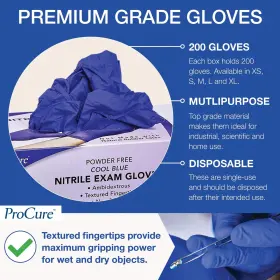 632030540272 PROCURE Exam Disposable Nitrile Gloves Rubber #2
