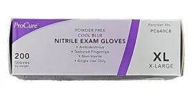 PC640CB PROCURE Disposable Nitrile Exam Gloves Latex Powder #2