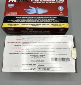 M01003 PROFERRED Nitrile Exam Gloves Powder Mil Pack #2