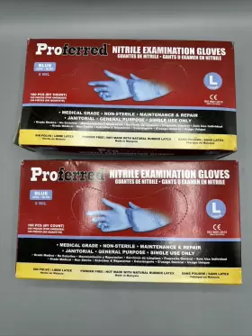 M01003 PROFERRED Nitrile Exam Gloves Powder Mil Pack