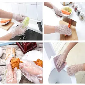 CV7958 RAPIDROO-SHOP Disposable Gloves Transparent Latex Food #3