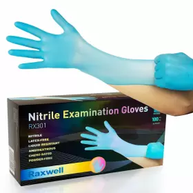 850048437043 RAXWELL Nitrile Gloves Disposable Latex Mil Glo