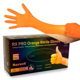 850048437449 RAXWELL Nitrile Gloves Mil Diamond Texture Grip