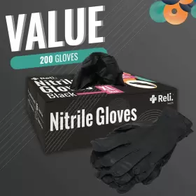 606301814720 RELI Nitrile Gloves Pack Mil Disposable Pow #3