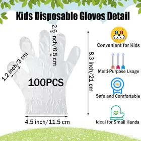 445015911966 SADIKALO Kids Disposable Pe Glove #2