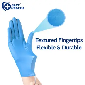 712832880663 SAFE HEALTH Nitrile Exam Disposable Gloves Latex #2