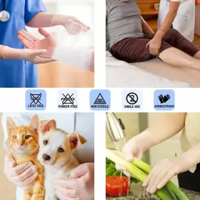 712832881011 SAFE HEALTH Exam Disposable Gloves Latex Powder #3