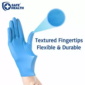712832881059 SAFE HEALTH Nitrile Exam Disposable Gloves Latex #2