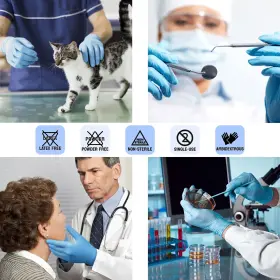 712832881066 SAFE HEALTH Nitrile Exam Disposable Gloves Latex #3