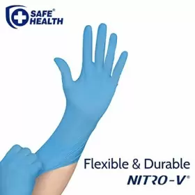 712832882605 SAFE HEALTH Nitro Nitrile Synthetic Exam Gloves #2