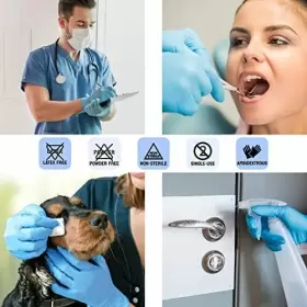 712832882605 SAFE HEALTH Nitro Nitrile Synthetic Exam Gloves #3