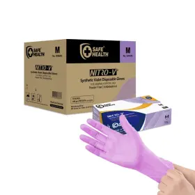 712832886887 SAFE HEALTH Nitro Nitile Synthetic Violet Gloves