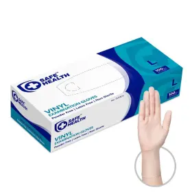 719886616354 SAFE HEALTH Exam Disposable Gloves Latex Powder