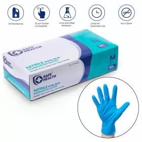 889526416591 SAFE HEALTH Nitrile Exam Gloves Mil Pow #2