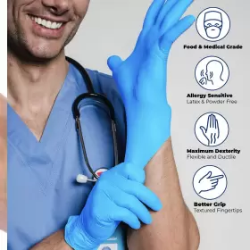 889526416591 SAFE HEALTH Nitrile Exam Gloves Mil Pow #3