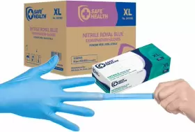 SNF3B5 SAFE HEALTH Nitrile Exam Disposable Gloves Latex