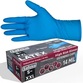 814721016925 SAFEKO Mil Latex Disposable Gloves Cuff Textur