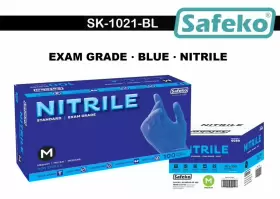 SK-1021-NEF-BL-M-100 SAFEKO Nitrile Standard Exam Glove