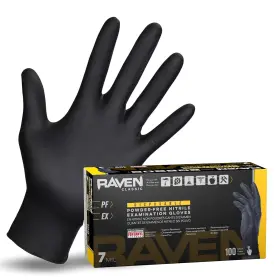 66519-XL-1INNER SAFETY Raven Powder Nitrile Disposable Gloves