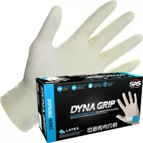 650-1003 SAFETY Dyna Grip Powder Latex Disposable Gloves Mil