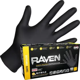 66519-XL-1INNER SAFETY Raven Powder Nitrile Disposable Gloves