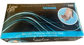 584004 SALON CARE Transparent Gloves Latex