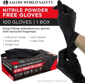 313098377375 SALON WORLD SAFETY Nitrile Disposable Gloves Box #2
