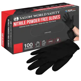 B08WJFQ55C SALON WORLD SAFETY Nitrile Disposable Gloves Mil